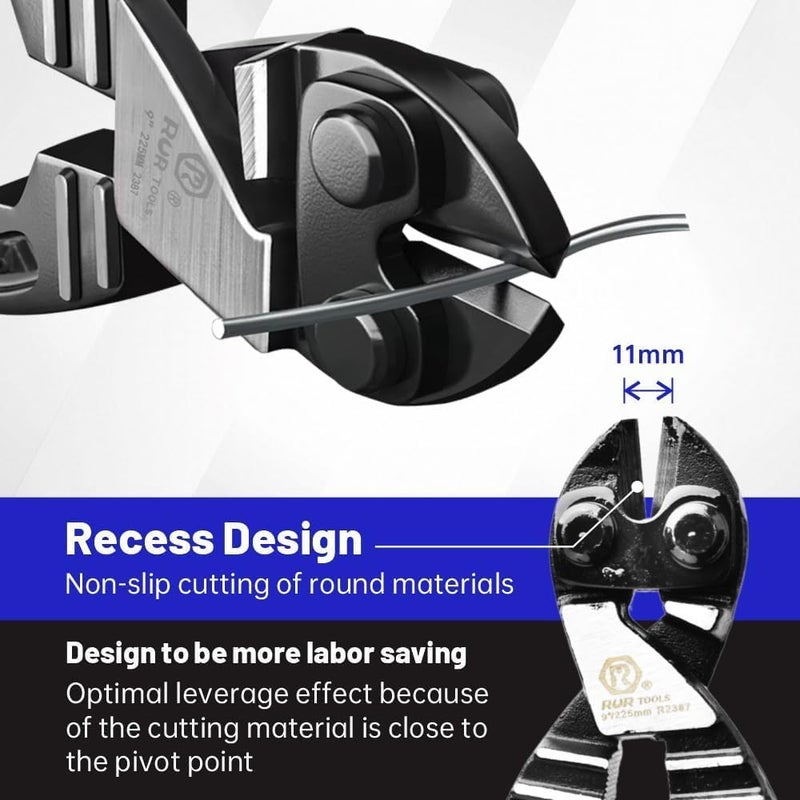 vomex 9-inch Mini Bolt Cutters Heavy Duty - Lock Cutter,Fence Cutter,CR-V Steel Blade,Spring-Loaded Design,Soft Grip & Lock for Wires, Chains, Screws, Hardware - Image 2